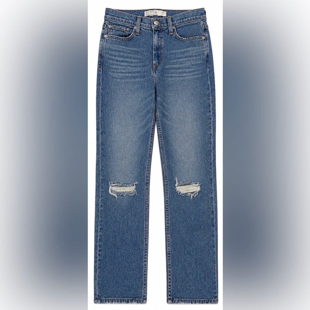 AYR The Yes Yes Yes Jeans Women’s 27 High Rise Straight Leg Distressed